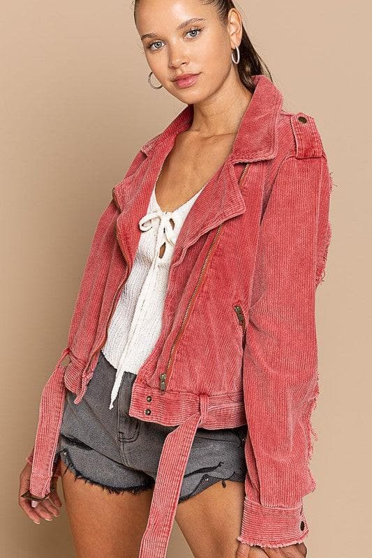 POL Corduroy Moto Jacket, Multiple Colors - SwagglyLife Home & Fashion