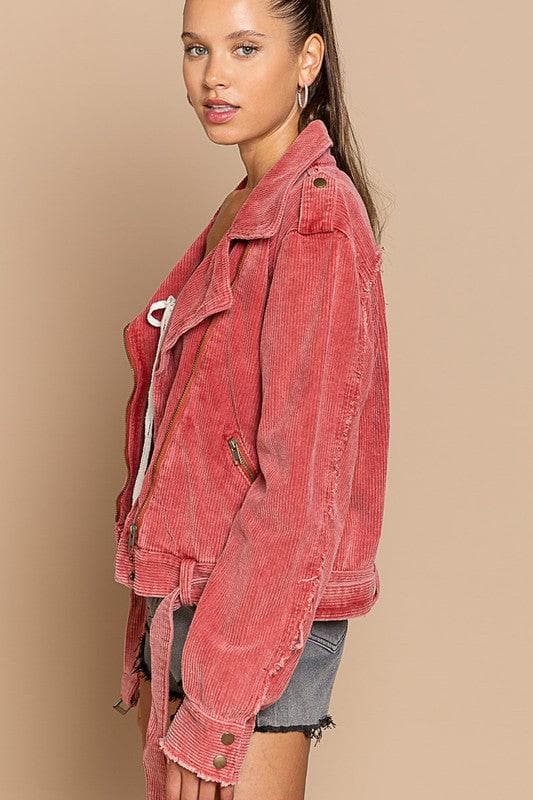 POL Corduroy Moto Jacket, Multiple Colors - SwagglyLife Home & Fashion