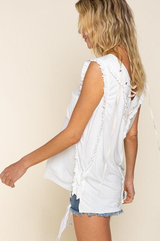 POL Criss-cross Lace-up Open Back Tank Top - SwagglyLife Home & Fashion
