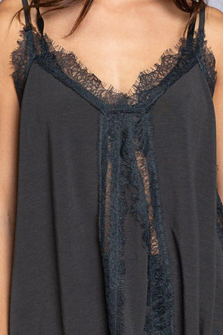 POL Lace Detail V-Neck Cami - SwagglyLife Home & Fashion