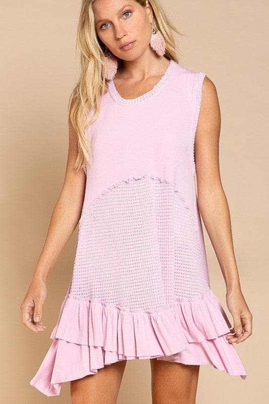 POL Sleeveless Ruffle Hem Dress, Multiple Colors - SwagglyLife Home & Fashion