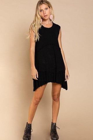 POL Sleeveless Ruffle Hem Dress, Multiple Colors - SwagglyLife Home & Fashion