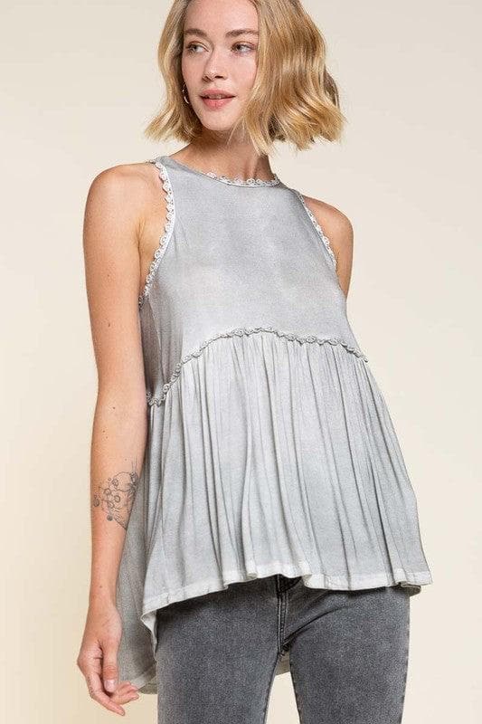 POL Sweet and Simple Babydoll Knit Tank Top - SwagglyLife Home & Fashion