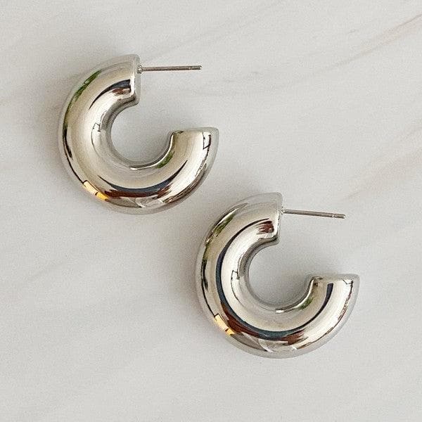 Polished Hollow Daily Hoop Earrings - SwagglyLife Home & Fashion