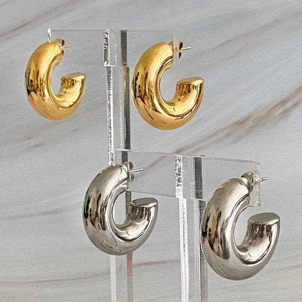 Polished Hollow Daily Hoop Earrings - SwagglyLife Home & Fashion