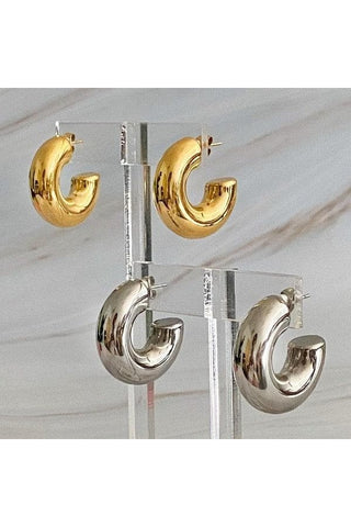 Polished Hollow Daily Hoop Earrings - SwagglyLife Home & Fashion