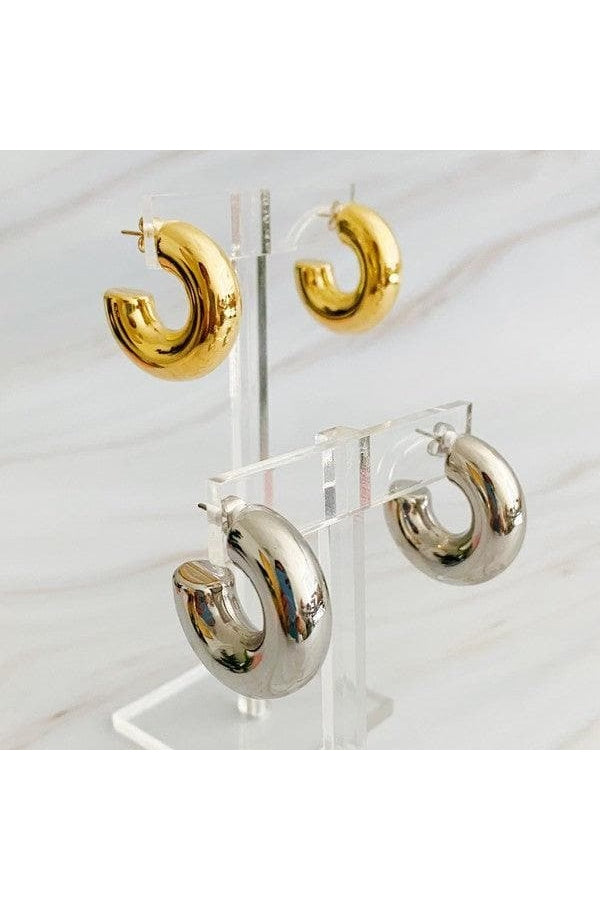 Polished Hollow Daily Hoop Earrings - SwagglyLife Home & Fashion