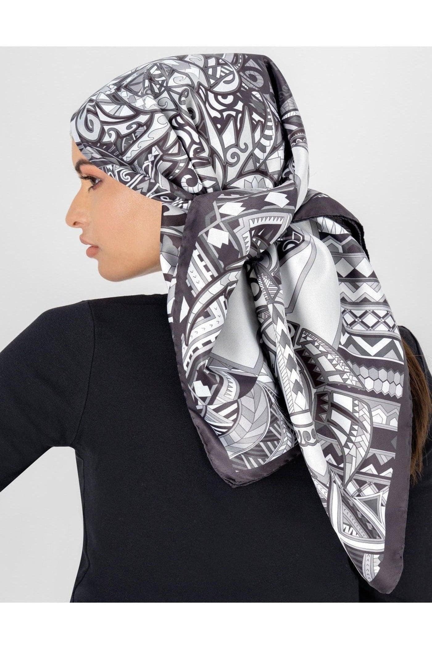 Power of Life - Black - 100% Silk Scarf - SwagglyLife Home & Fashion