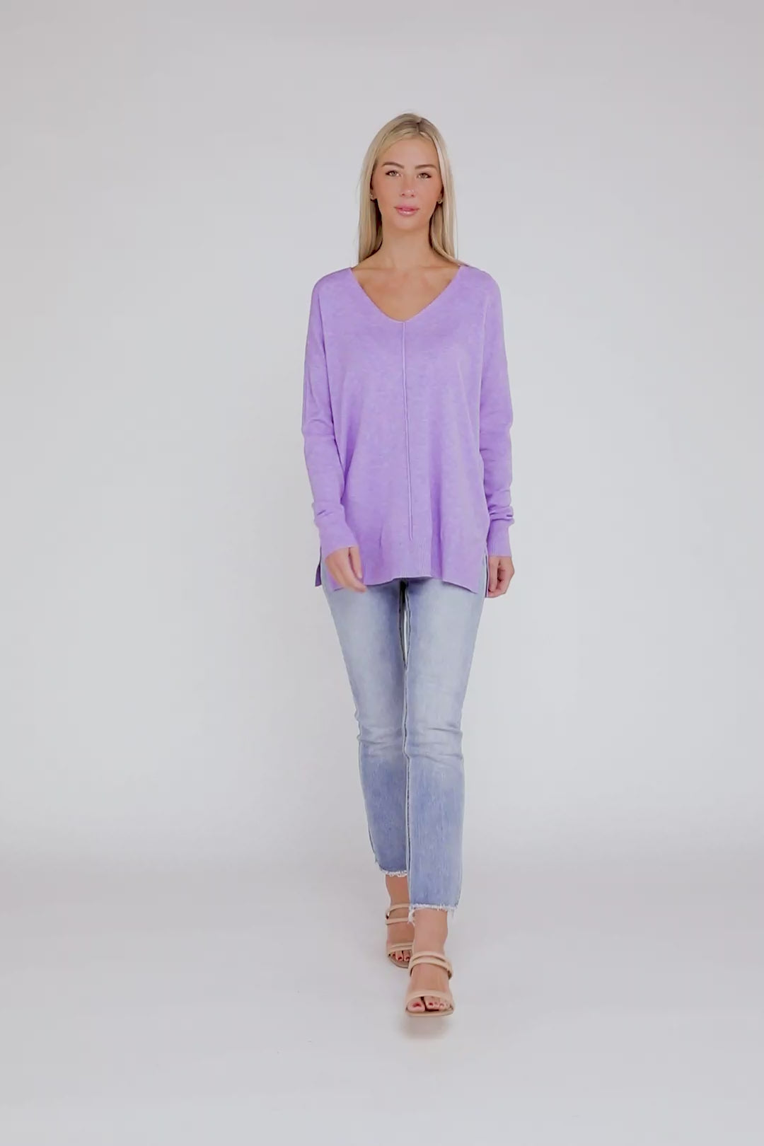 ZENANA Garment Dyed Front Seam Sweater