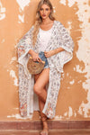 Printed Open Front Duster Cardigan - SwagglyLife Home & Fashion