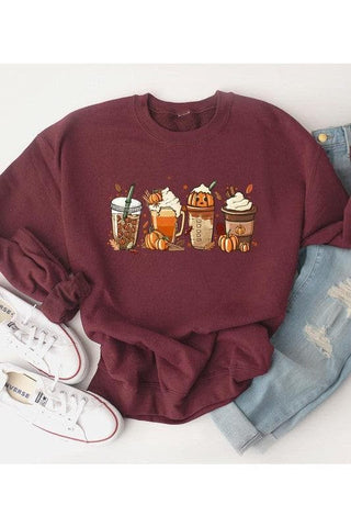 PUMPKIN SPICE Unisex Fleece Graphic Sweatshirt - SwagglyLife Home & Fashion