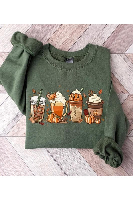 PUMPKIN SPICE Unisex Fleece Graphic Sweatshirt - SwagglyLife Home & Fashion