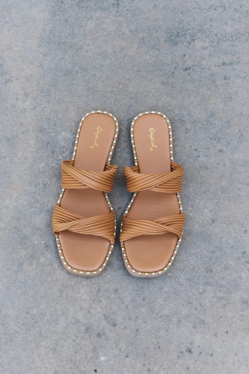 Qupid Summertime Fine Double Strap Twist Sandals - SwagglyLife Home & Fashion