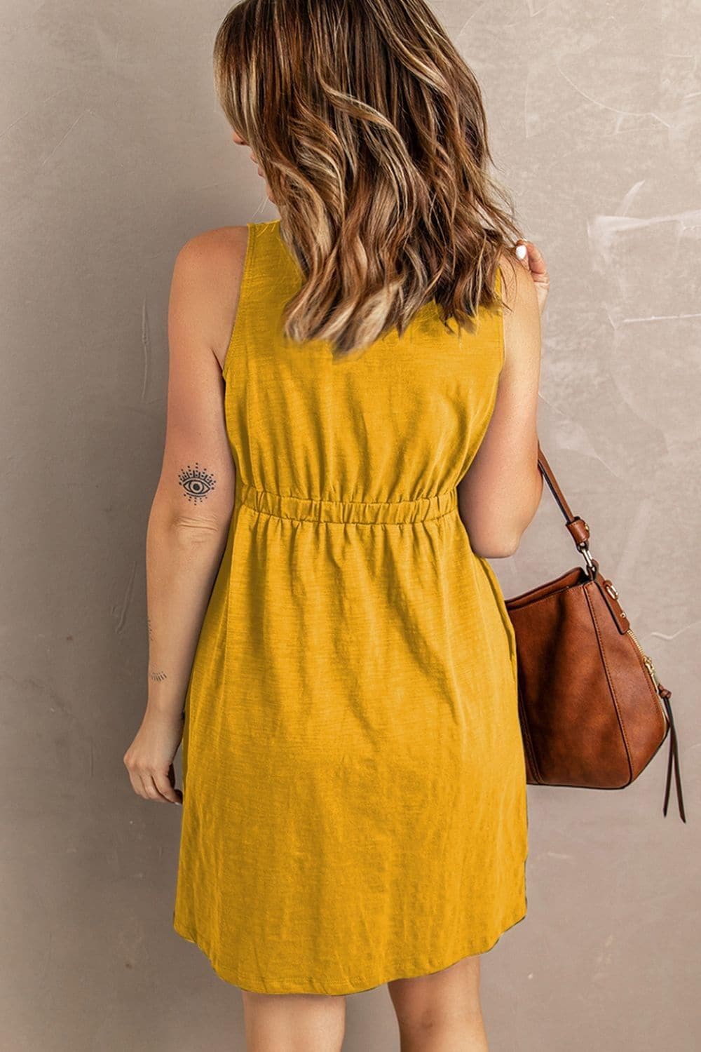 Sleeveless Button Down Mini Magic Dress - SwagglyLife Home & Fashion