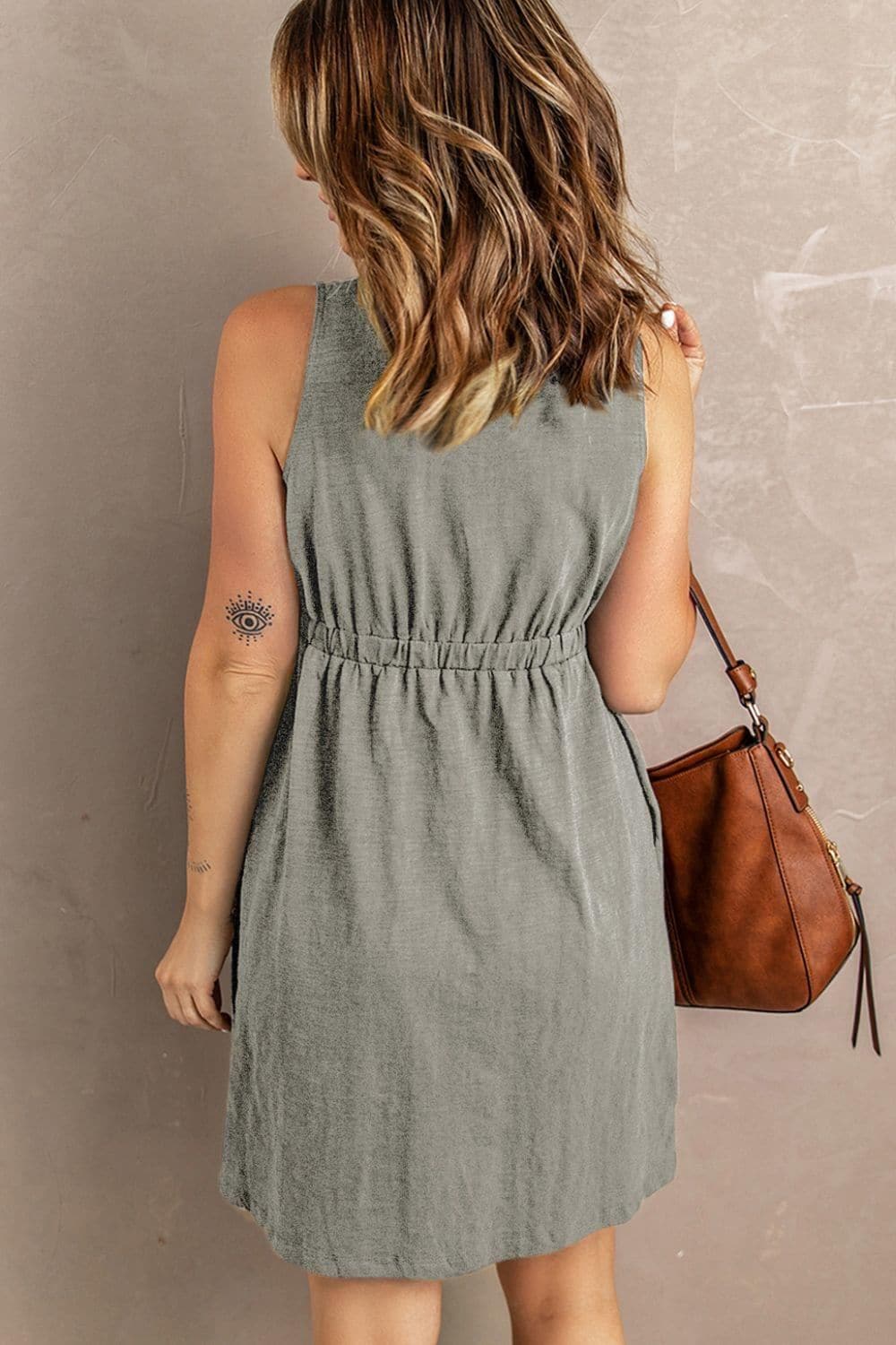 Sleeveless Button Down Mini Magic Dress - SwagglyLife Home & Fashion