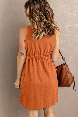 Sleeveless Button Down Mini Magic Dress - SwagglyLife Home & Fashion