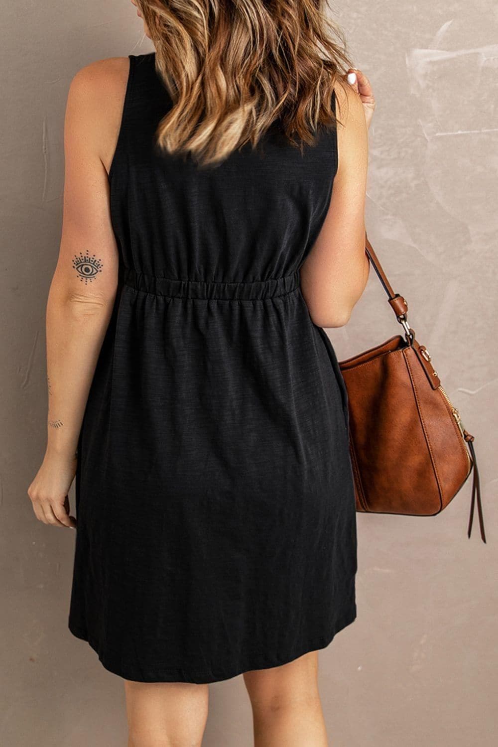 Sleeveless Button Down Mini Magic Dress - SwagglyLife Home & Fashion