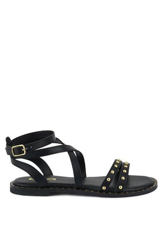 CORRIANE Studs Embellishment Strappy Sandals - SwagglyLife Home & Fashion