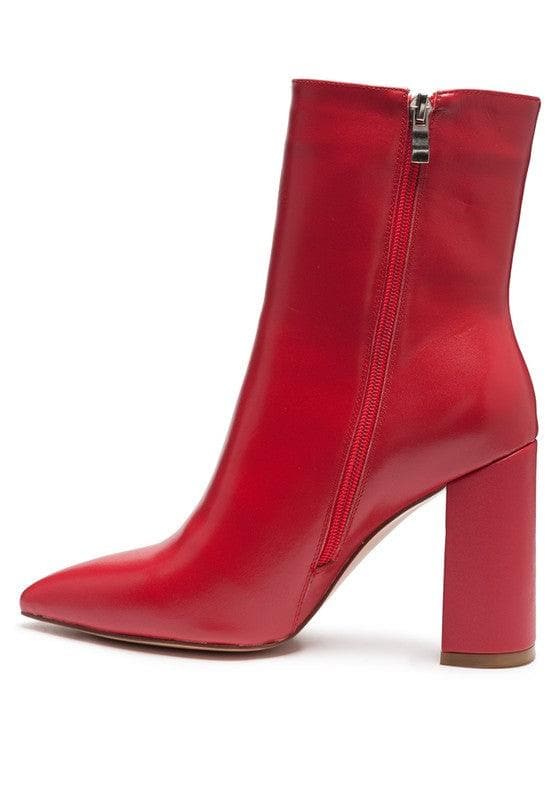 RAG & CO. MARGEN Ankle-High Pointed Toe Block Heeled Boot, 2 Colors - SwagglyLife Home & Fashion