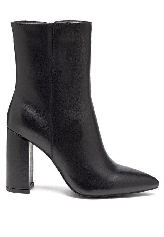 RAG & CO. MARGEN Ankle-High Pointed Toe Block Heeled Boot, 2 Colors - SwagglyLife Home & Fashion