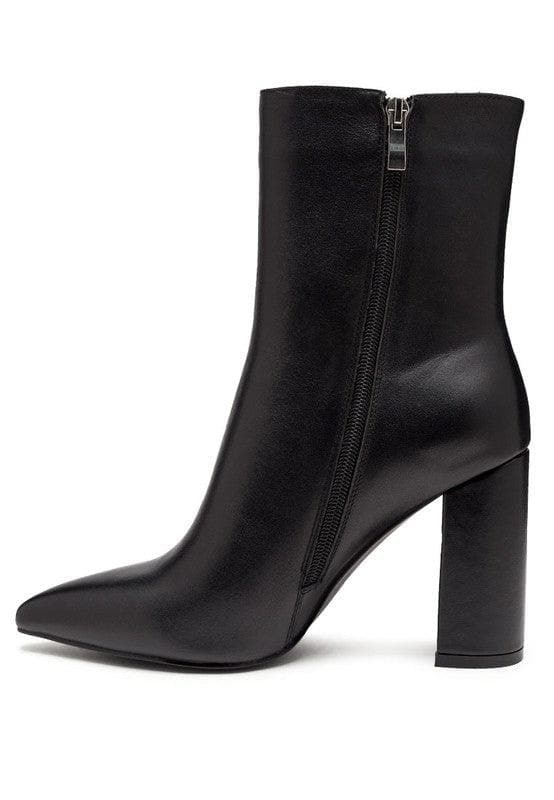 RAG & CO. MARGEN Ankle-High Pointed Toe Block Heeled Boot, 2 Colors - SwagglyLife Home & Fashion