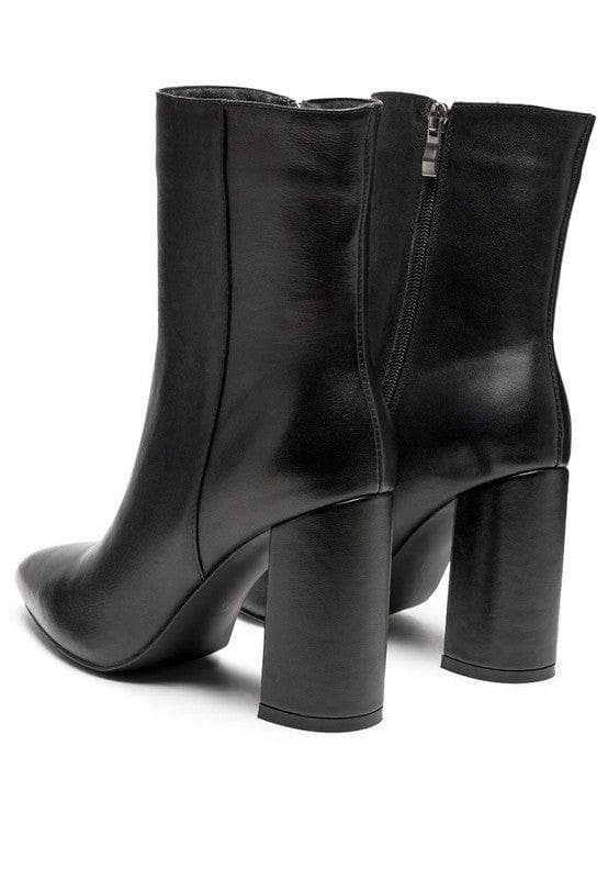 RAG & CO. MARGEN Ankle-High Pointed Toe Block Heeled Boot, 2 Colors - SwagglyLife Home & Fashion