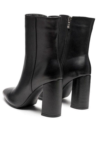 RAG & CO. MARGEN Ankle-High Pointed Toe Block Heeled Boot, 2 Colors - SwagglyLife Home & Fashion