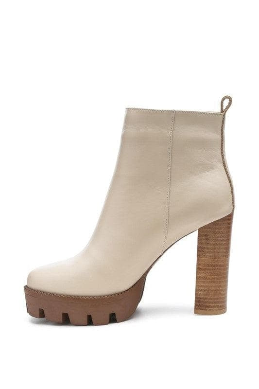 Rag & Co. MISTRESS High Block Heeled Chunky Leather Boot, 2 Colors - SwagglyLife Home & Fashion