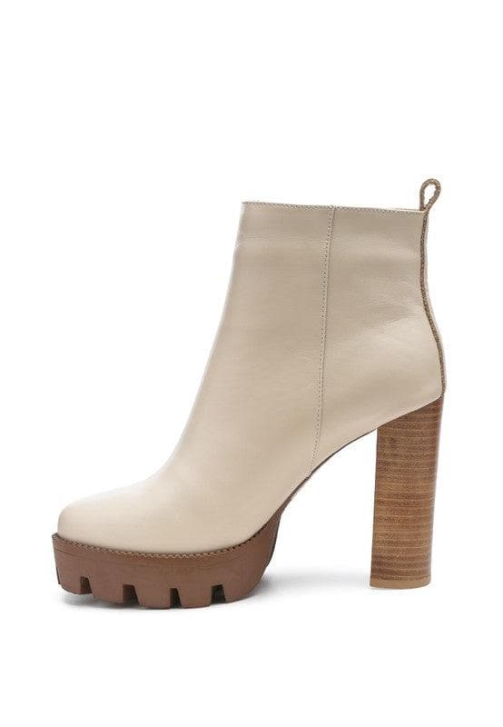 Rag & Co. MISTRESS High Block Heeled Chunky Leather Boot, 2 Colors - SwagglyLife Home & Fashion