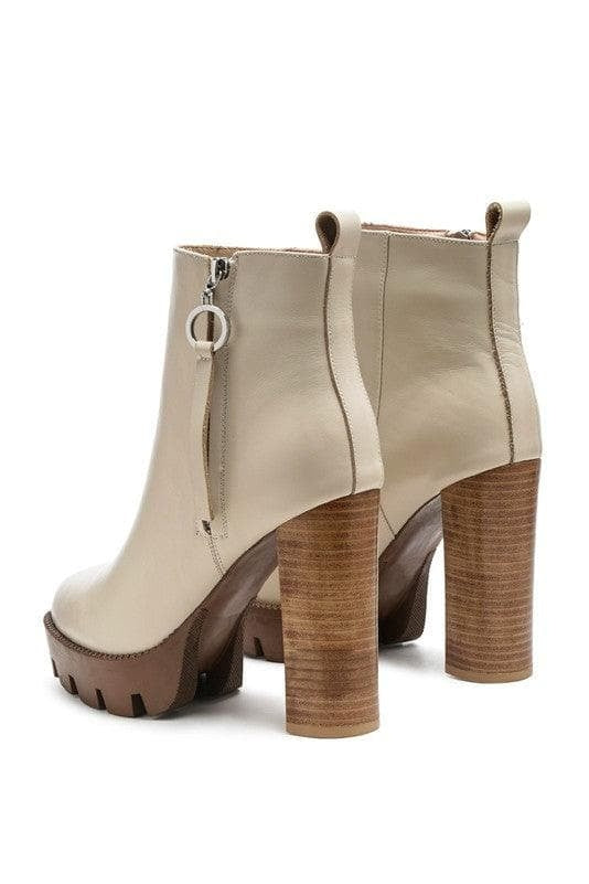 Rag & Co. MISTRESS High Block Heeled Chunky Leather Boot, 2 Colors - SwagglyLife Home & Fashion