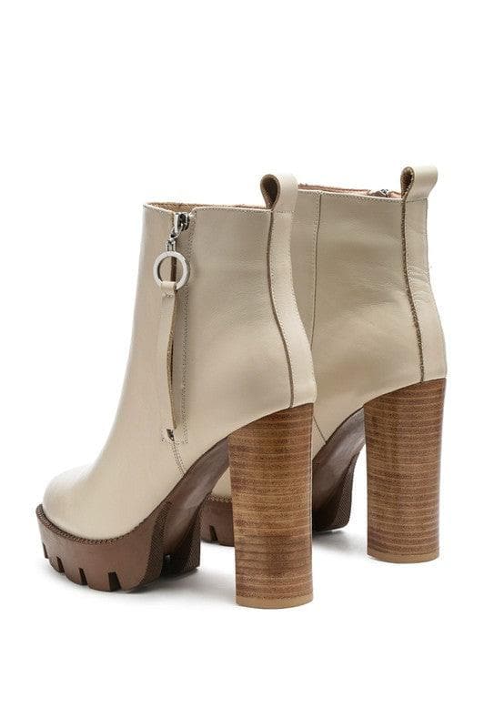 Rag & Co. MISTRESS High Block Heeled Chunky Leather Boot, 2 Colors - SwagglyLife Home & Fashion