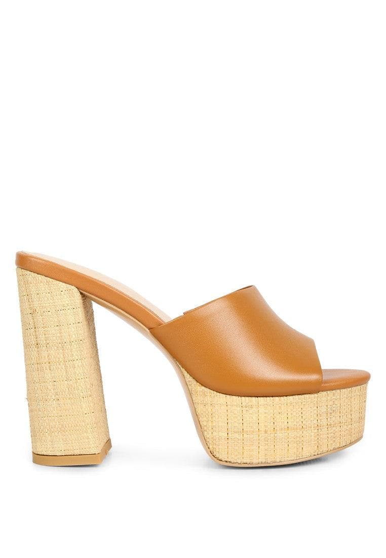 RAG & CO Shuri Open Toe High Block Heel Sandals - SwagglyLife Home & Fashion