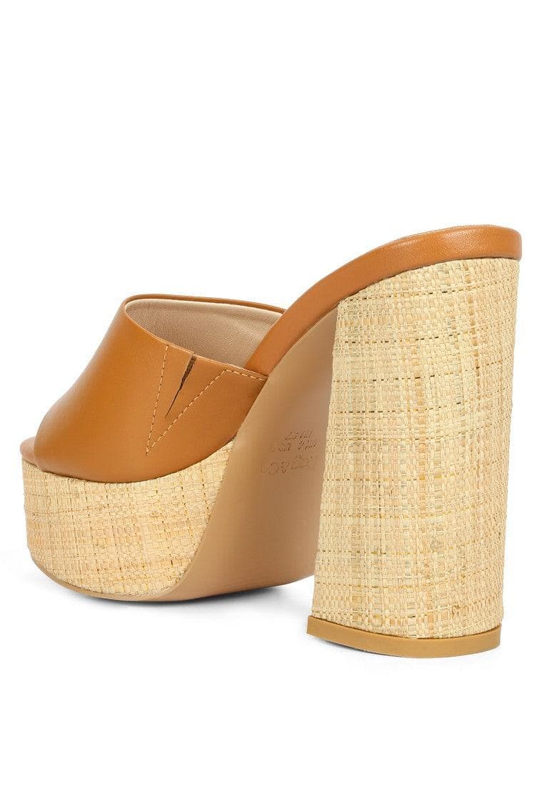 RAG & CO Shuri Open Toe High Block Heel Sandals - SwagglyLife Home & Fashion