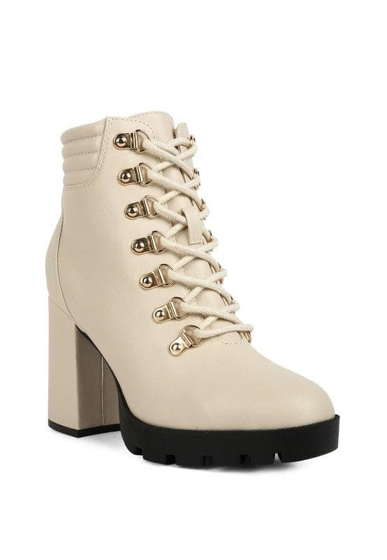 Rag Co. Hamiltons Lace Up Block Heel Boots - SwagglyLife Home & Fashion