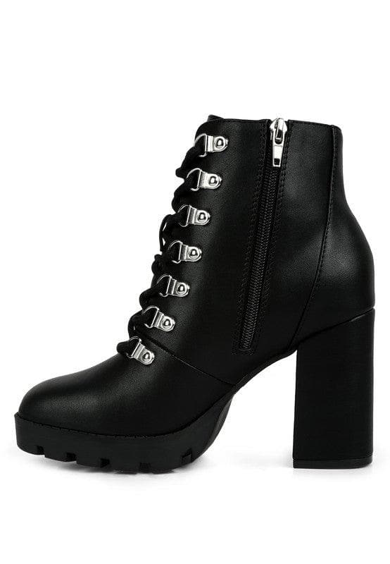 Rag Co. Hamiltons Lace Up Block Heel Boots - SwagglyLife Home & Fashion
