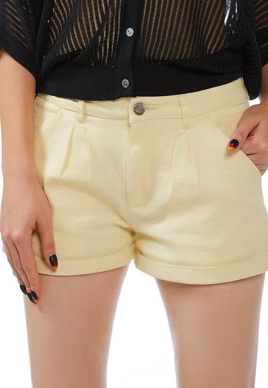 RAG CO Pleated Flap Pocket Shorts - SwagglyLife Home & Fashion