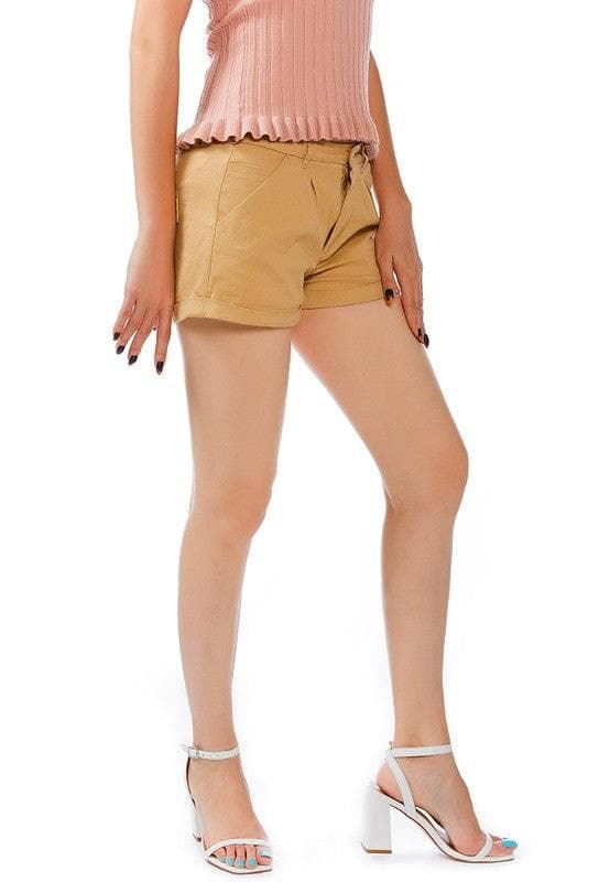 RAG CO Pleated Flap Pocket Shorts - SwagglyLife Home & Fashion