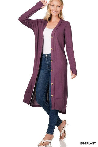 Ribbed Long Cardigan - SwagglyLife Home & Fashion