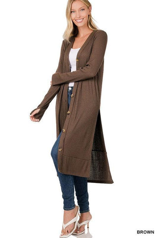 Ribbed Long Cardigan - SwagglyLife Home & Fashion