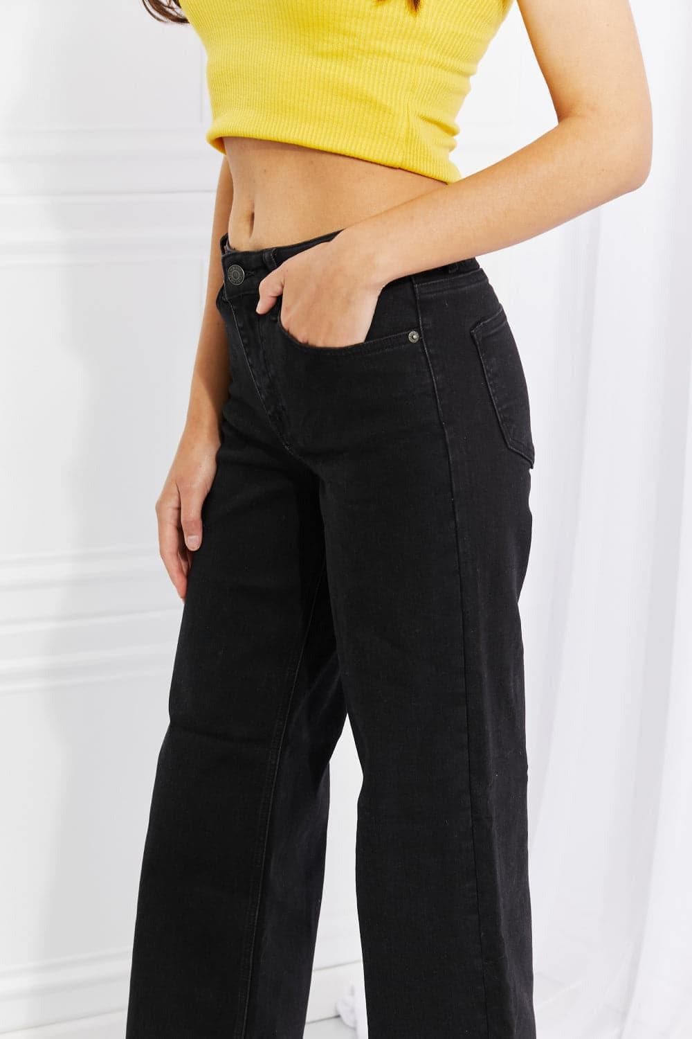 RISEN Amanda Midrise Wide Leg Jeans - SwagglyLife Home & Fashion