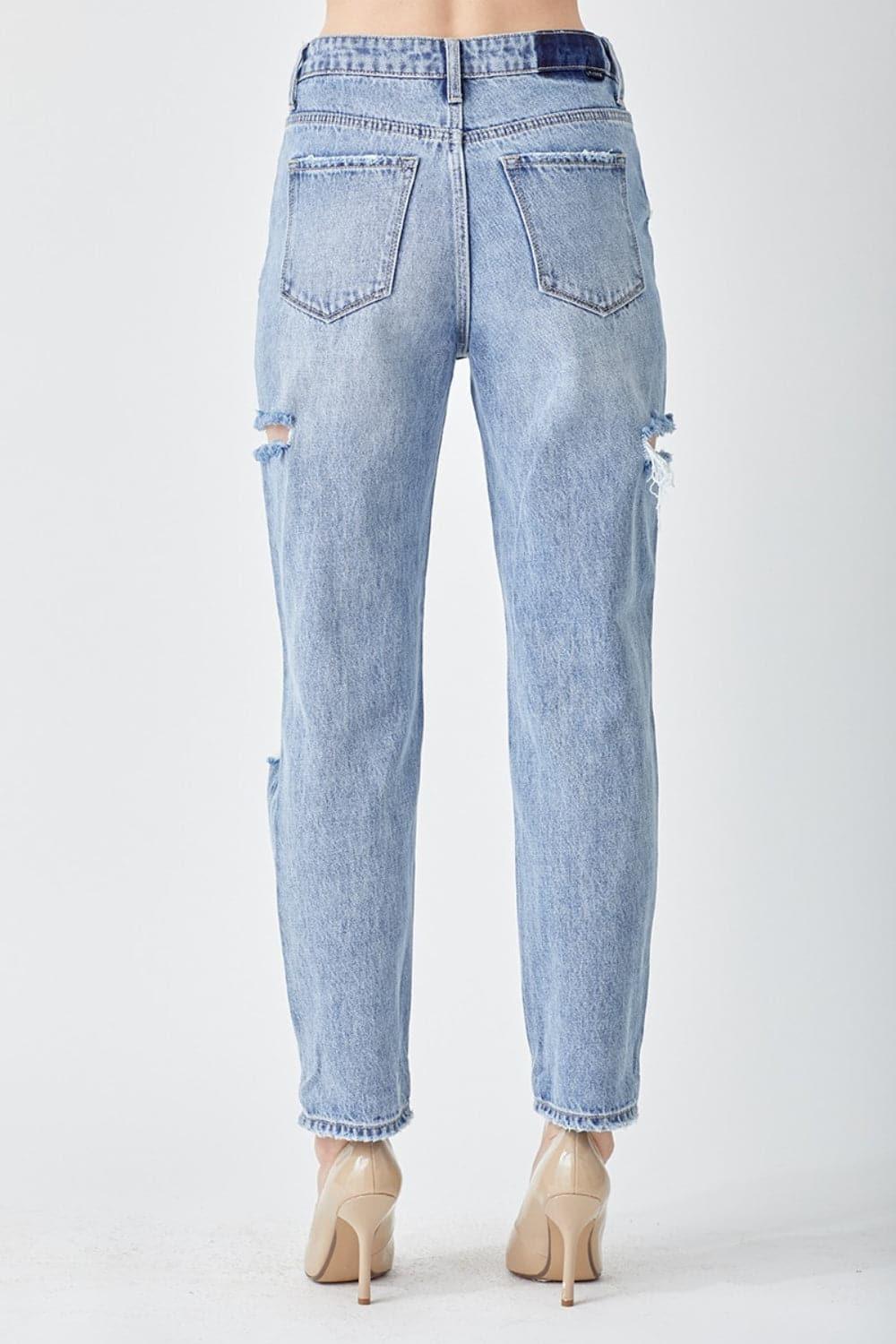 RISEN Distressed Slim Cropped Jeans - SwagglyLife Home & Fashion