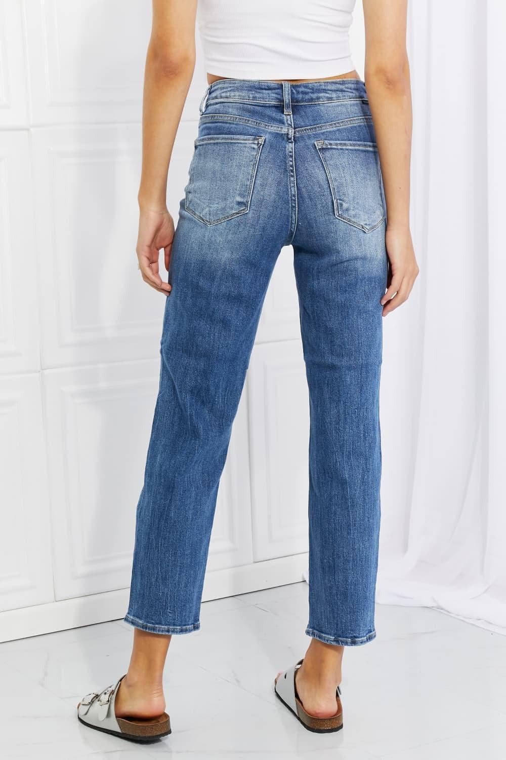 RISEN Full Size Emily High Rise Relaxed Jeans - SwagglyLife Home & Fashion