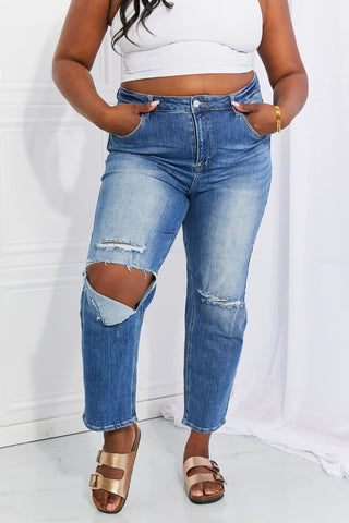 RISEN Full Size Emily High Rise Relaxed Jeans - SwagglyLife Home & Fashion