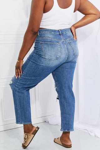 RISEN Full Size Emily High Rise Relaxed Jeans - SwagglyLife Home & Fashion