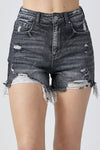 RISEN Full Size High Rise Distressed Denim Shorts - SwagglyLife Home & Fashion