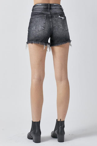 RISEN Full Size High Rise Distressed Denim Shorts - SwagglyLife Home & Fashion