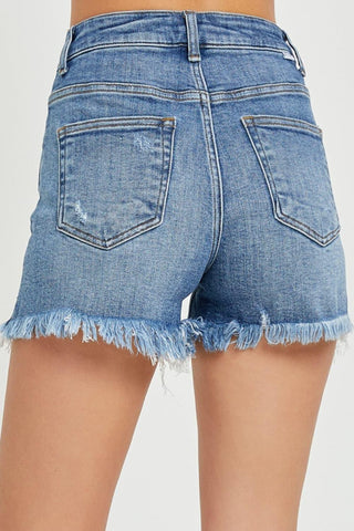 RISEN Full Size High Rise Raw Hem Denim Shorts - SwagglyLife Home & Fashion