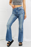 RISEN Full Size Iris High Waisted Flare Jeans - SwagglyLife Home & Fashion