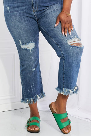 RISEN Full Size Undone Chic Straight Leg Jeans - SwagglyLife Home & Fashion