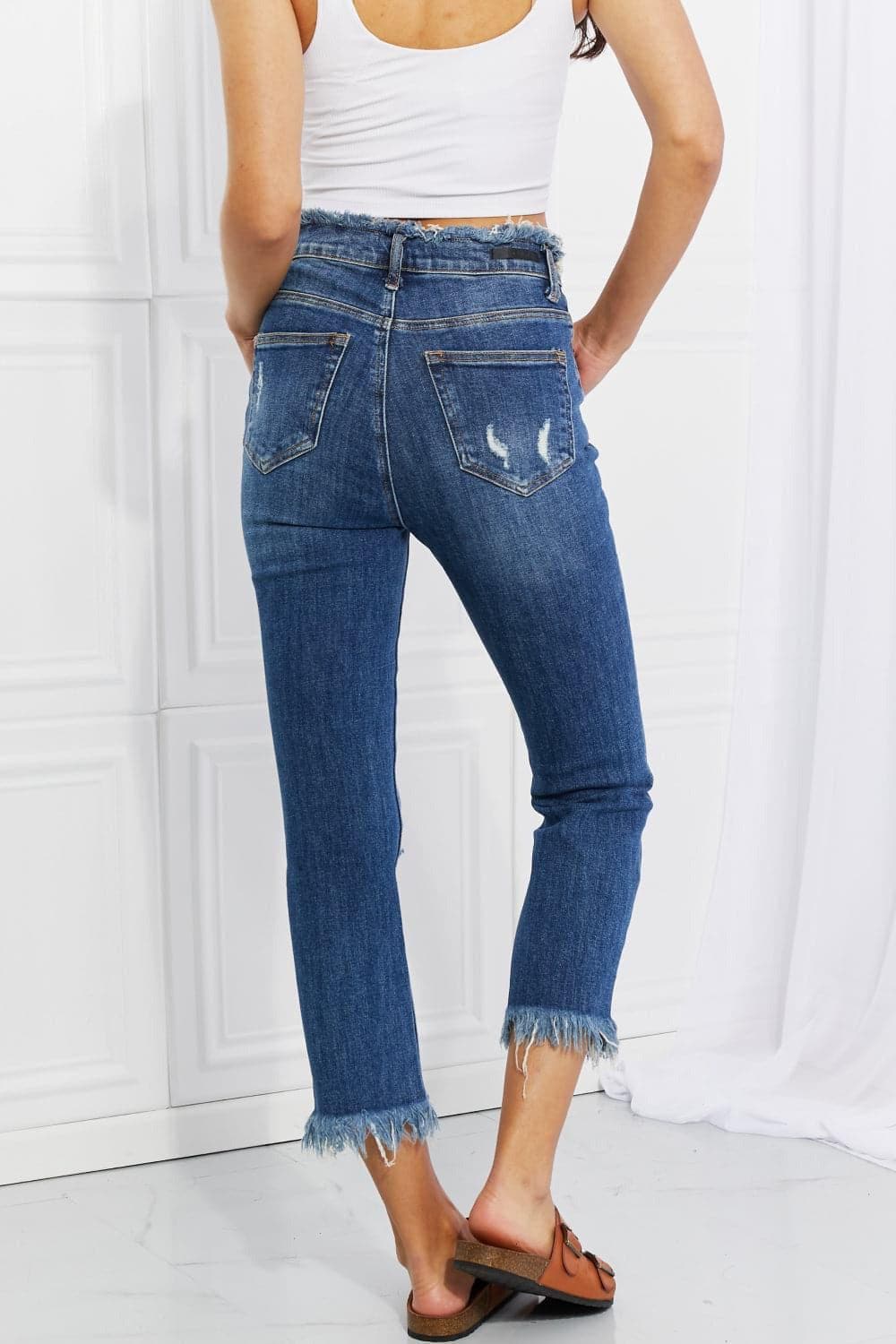 RISEN Full Size Undone Chic Straight Leg Jeans - SwagglyLife Home & Fashion